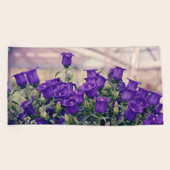 Purple Flowers Beach Towel