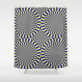 An illustration of an optical Illusion moving circles seamless background Shower Curtain