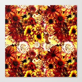 burnt orange floral bouquet aesthetic assemblage Canvas Print