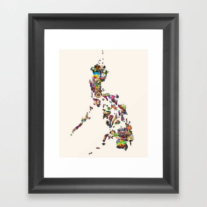 7,107 Islands | A Map of the Philippines Framed Art Print