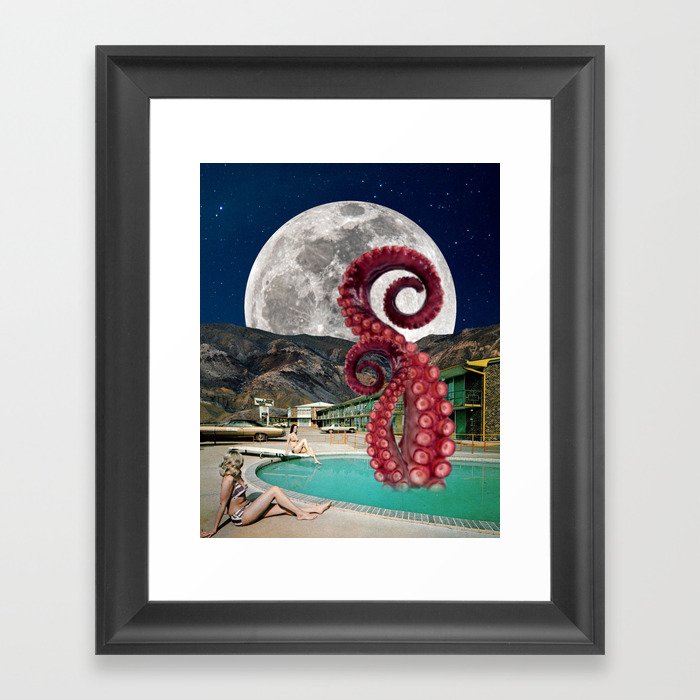 Octopus in the pool Framed Art Print