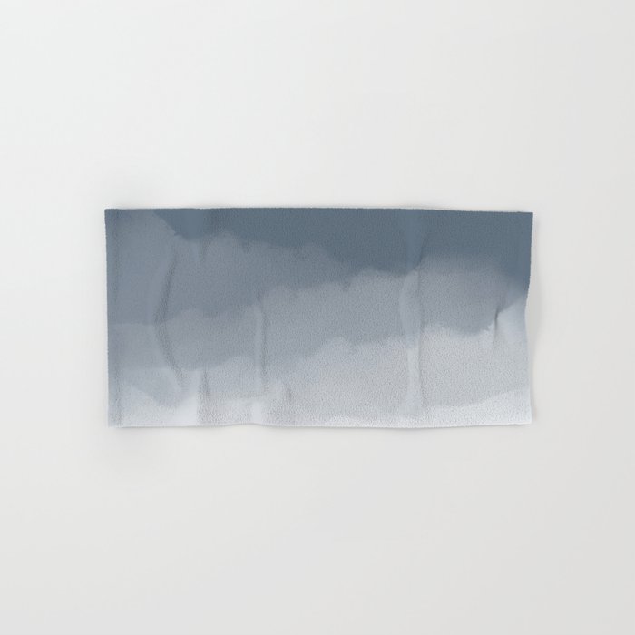 Slate Blue Watercolor Ombre (slate gray/blue and white) Hand & Bath Towel