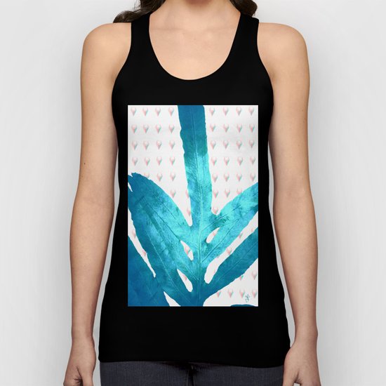Pantone Rose Quartz Pink Fern Inverted Ice Blue Diamond Unisex Tank Top