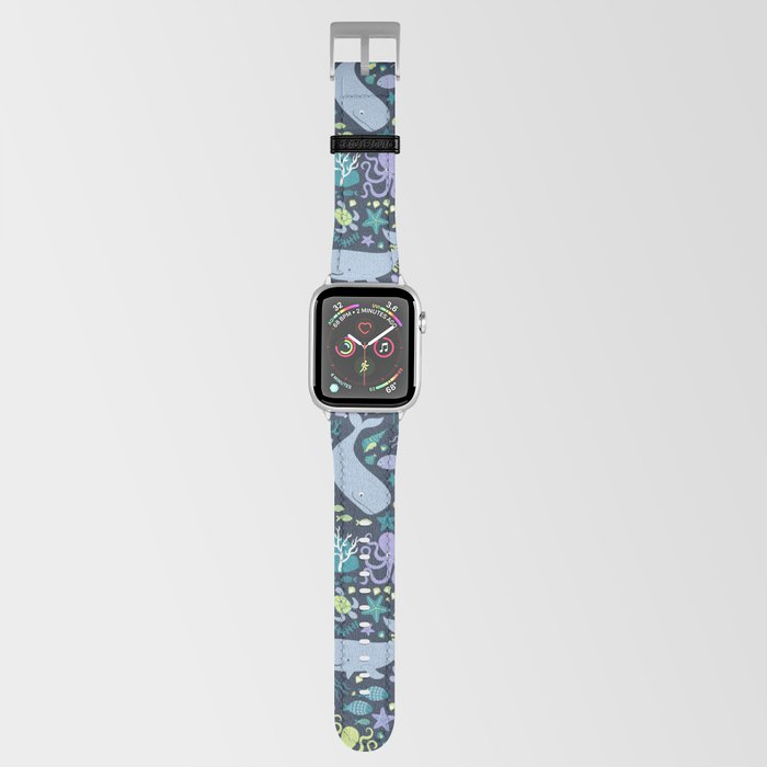 Whale Paradise Seascape - Cute SeaLife pattern by Cecca Designs Apple Watch Band