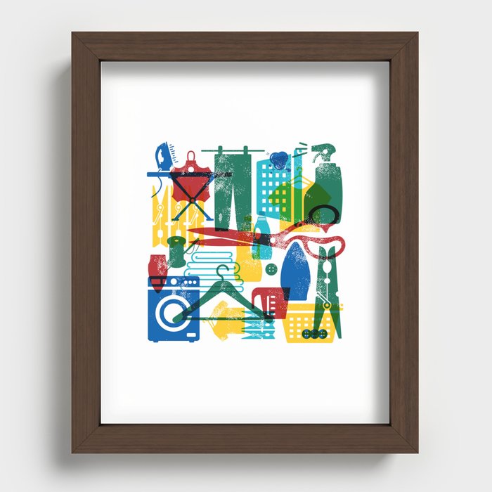 Laundry Art Fiesta Bright Colors Recessed Framed Print