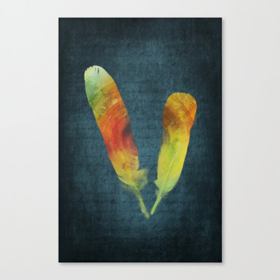 Feather colour splash Canvas Print