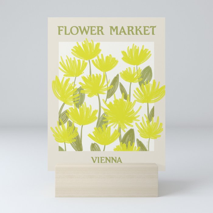 Flower Market Vienna Abstract Yellow Spring Flowers Mini Art Print