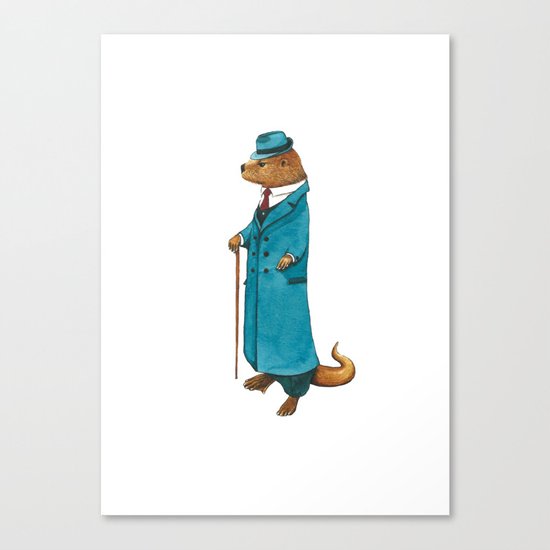 Otter in suit Canvas Print