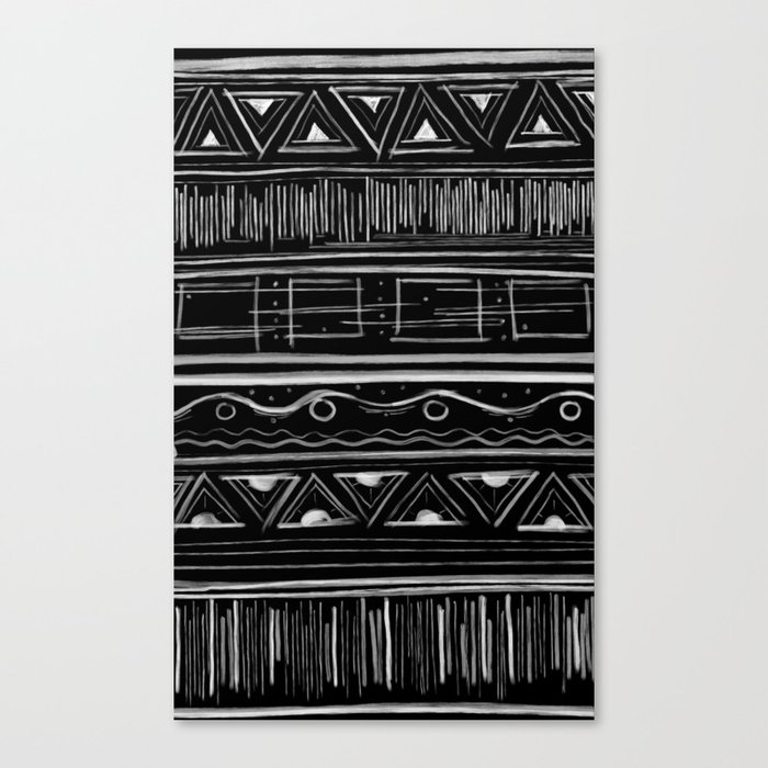 Black and White Minimal Pattern Design Canvas Print