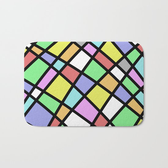 Crazy Pastel Paving - Abstract, pastel coloured mosaic paved pattern Bath Mat