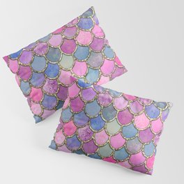Colorful Pink Mermaid Scales Pillow Sham