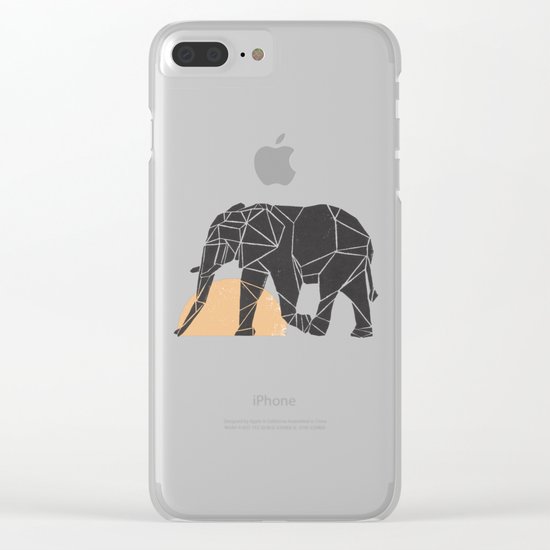 Geometric Elephant Clear iPhone Case