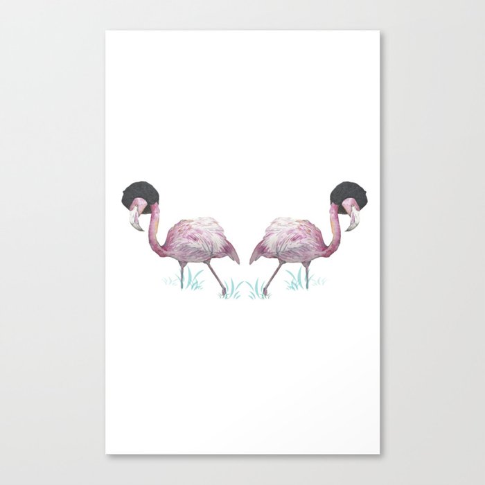 Afro flamingos Canvas Print