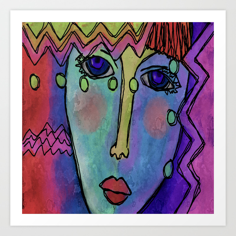 Colorful Abstract Digital Painting Of A Woman Art Print By Jackieludtke Society6