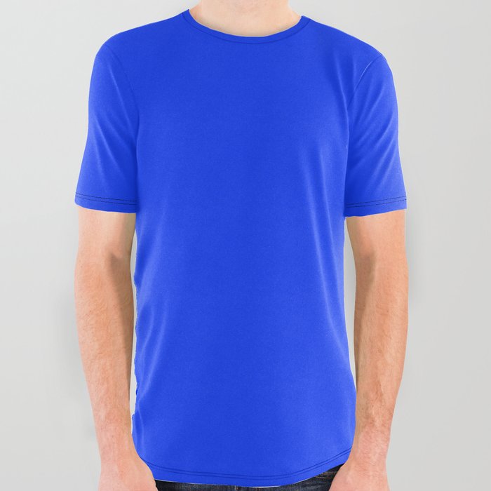 NOW GLOWING BLUE SOLID COLOR All Over Graphic Tee