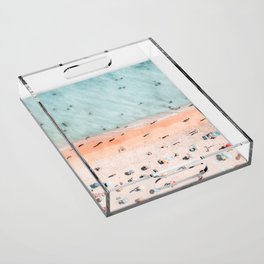 People On Beach, Australia Beach, Aerial Beach Photography, Ocean Print, Ocean Wall Art Print Acrylic Tray