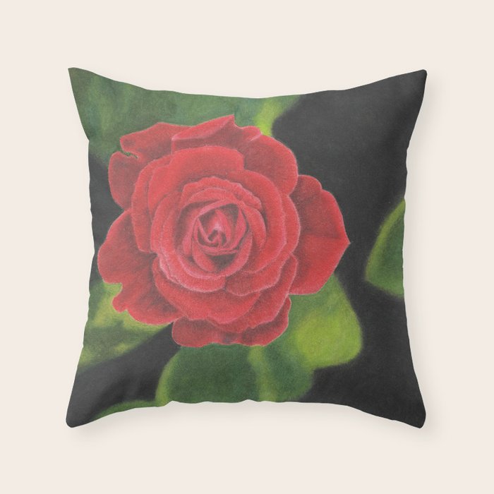 Red Rose Throw Pillow by Jenn B McCoy Society6