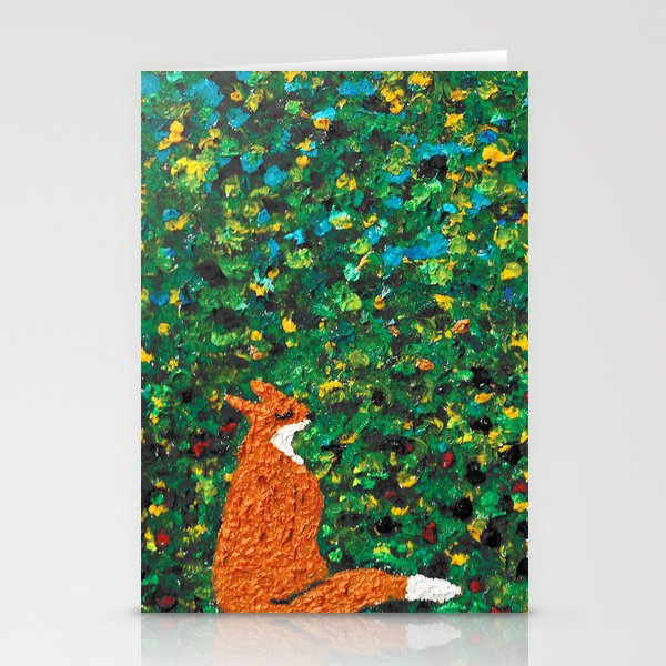 Blackberry Fox Painting Stationery Cards