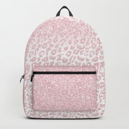 Pink Glitter Leopard Print Ombre Design Backpack