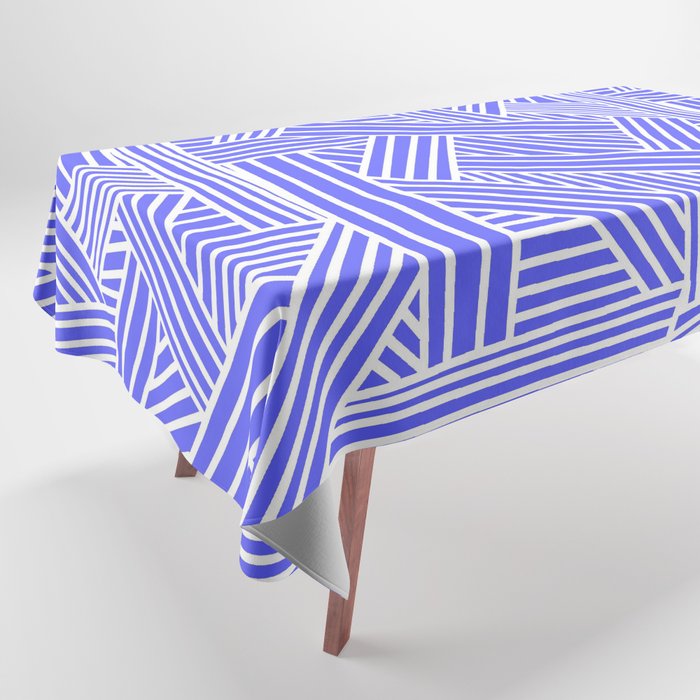 Sketchy Abstract (White & Azure Pattern) Tablecloth