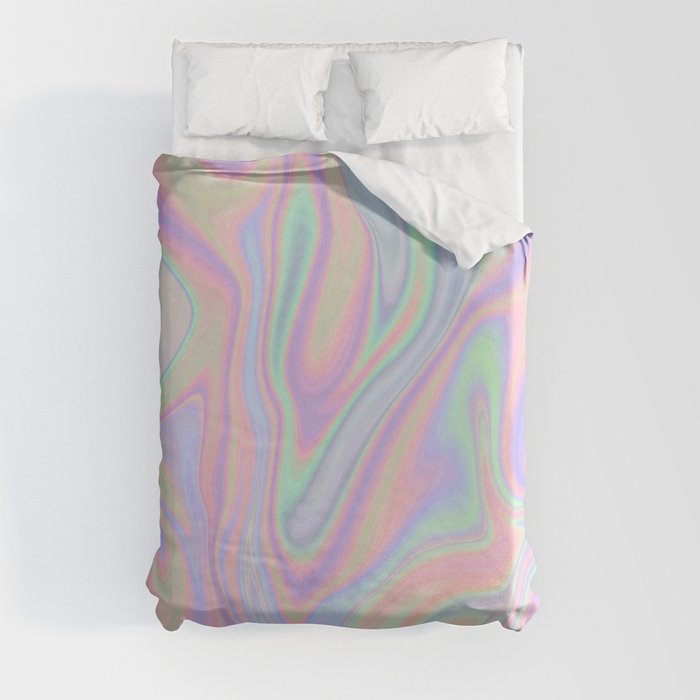 Liquid Colorful Abstract Rainbow Paint Duvet Cover