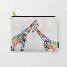 Colorful Giraffe Art - I've Got Your Back - By Sharon Cummings Carry-All Pouch