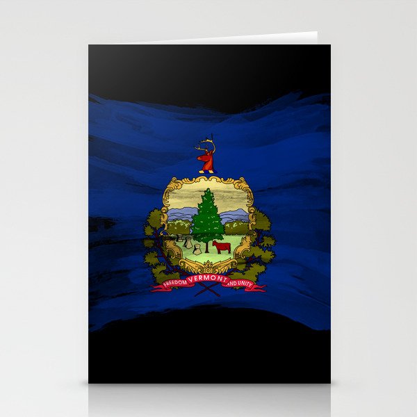 Vermont state flag brush stroke, Vermont flag background Stationery Cards