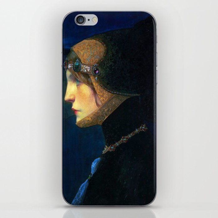 Head of a Lady in Medieval Costume by Lucien Victor Guirand de Scevola (c.1900) iPhone Skin