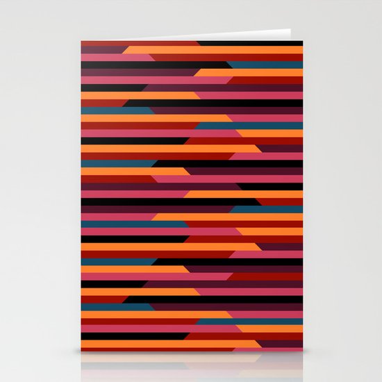 Geometric stripes Stationery Cards