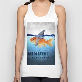 Mindset Is Everything Fish And Shark Illustration Motivation Tank Top