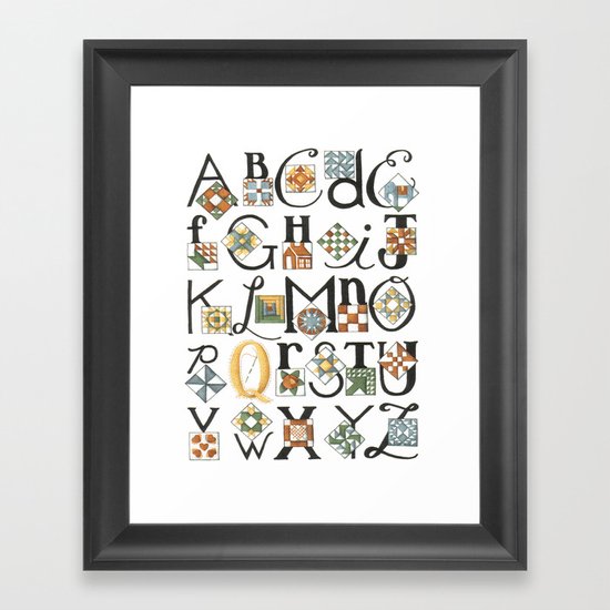 The ABC's of Quilting Framed Art Print