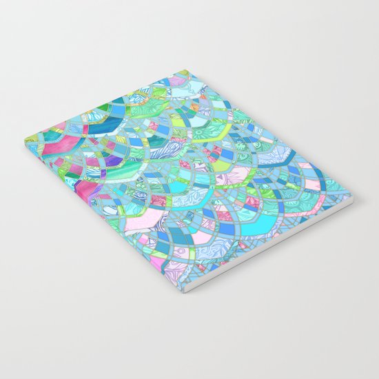 Art Deco Watercolor Patchwork Pattern 2 Notebook