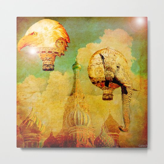 Hot-air balloons animal in Moscow Metal Print