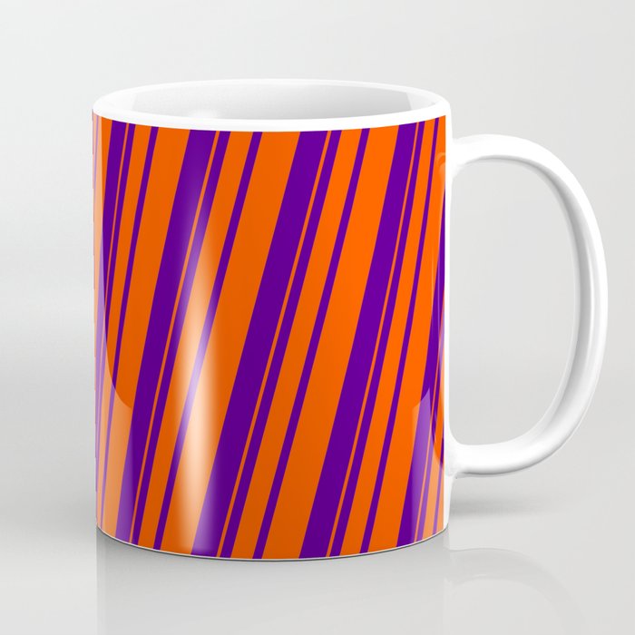 Indigo & Red Colored Pattern of Stripes Coffee Mug