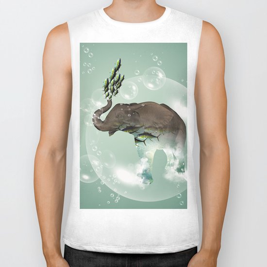 Cute elephant Biker Tank