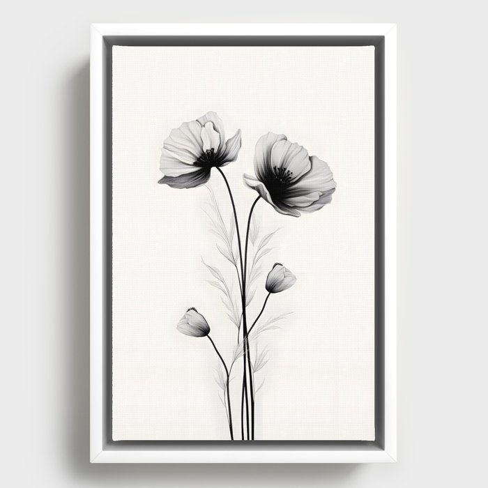Flowers-minimalist Framed Canvas