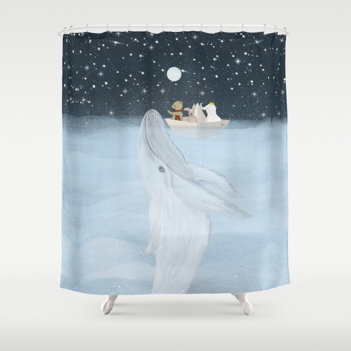 the white whale Shower Curtain