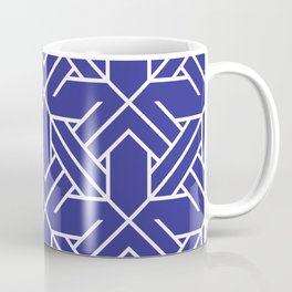 Navy Blue Tiles Retro Pattern Tiled Moroccan Art Mug