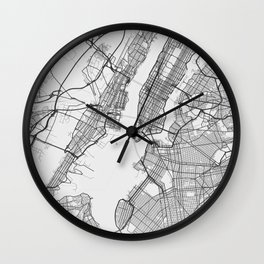Hoboken - New Jersey - US Gray Map Art Wall Clock