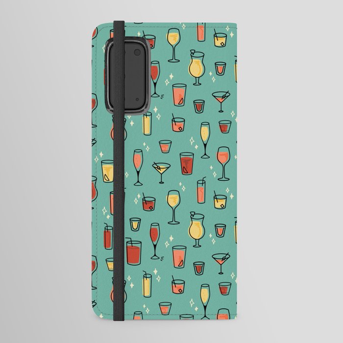 Cheers! | Cocktail Pattern | Tiki Teal Android Wallet Case