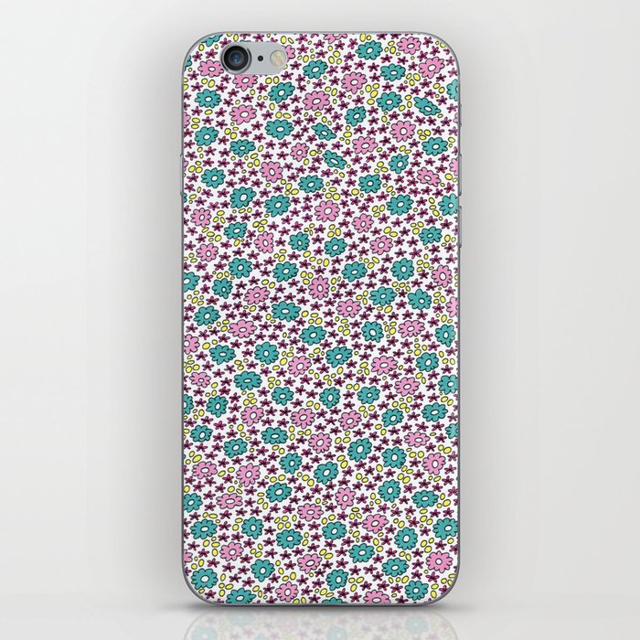 Ditsy Flora Green and Rose iPhone Skin
