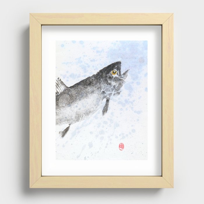 Brown Trout Rising Recessed Framed Print