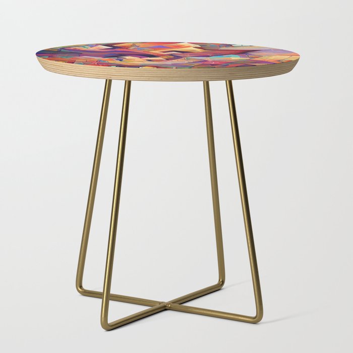 Colorful Distorted Squares Side Table
