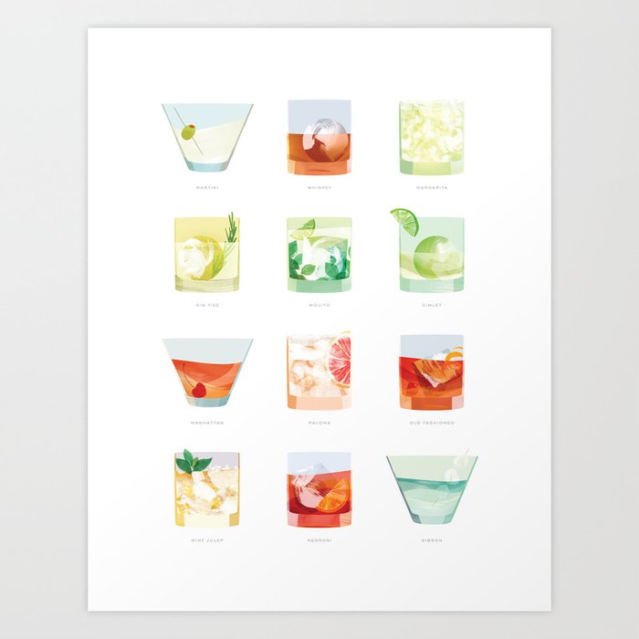 Cocktail Hour: Classic Cocktails Poster Kunstdrucke Cocktail Hour: Classic Cocktails Poster Kunstdrucke