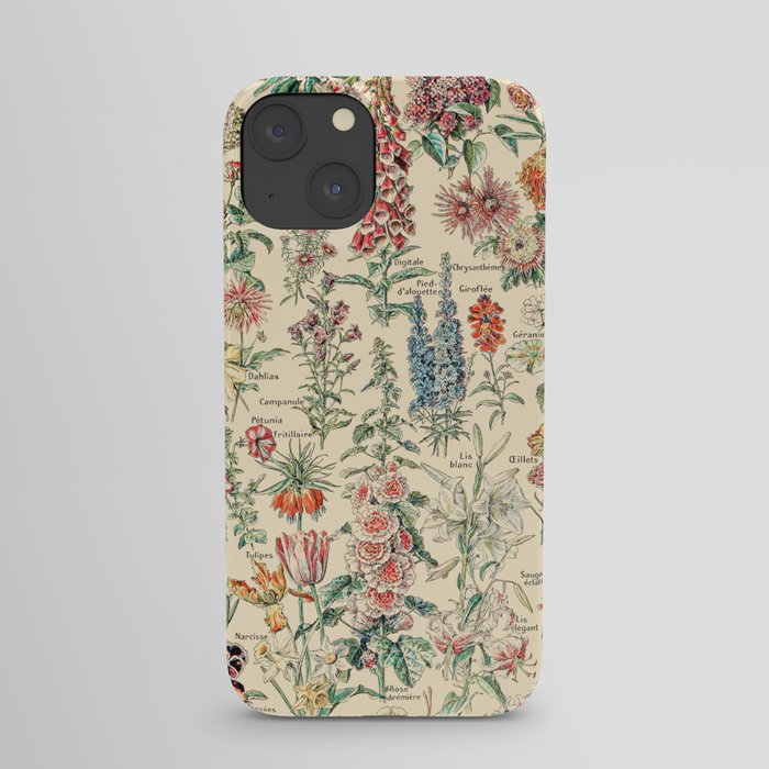 Vintage Floral Drawings // Fleurs by Adolphe Millot XL 19th Century Science Textbook Artwork iPhone Case