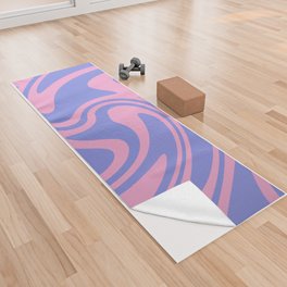 Purple and Pink Retro 70s Abstract Yoga Towel