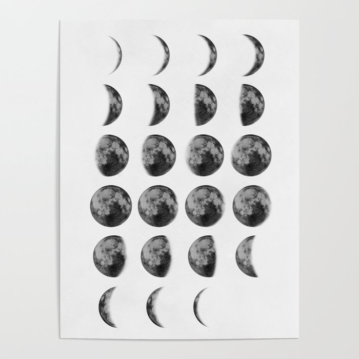 Reversed Moon Phases Poster by Lori Hinner | Society6