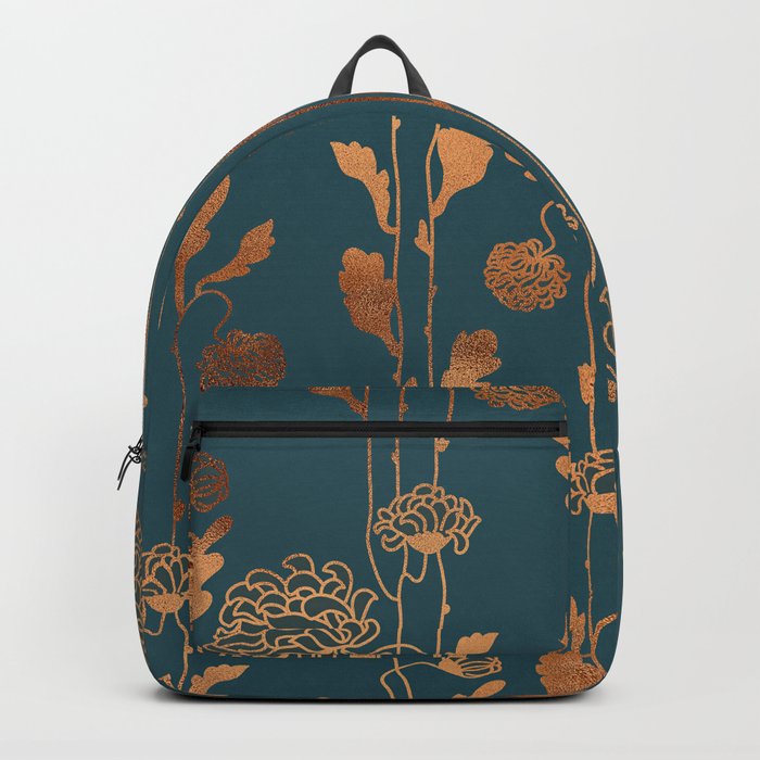 Art Deco Copper Flowers  Backpack