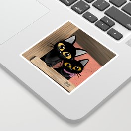 Look at you Sticker | Adorable, Kitties, Animal, Lovely, Cat, Bigeyes, Cute, Cats, Blackcat, Lovelykitty 