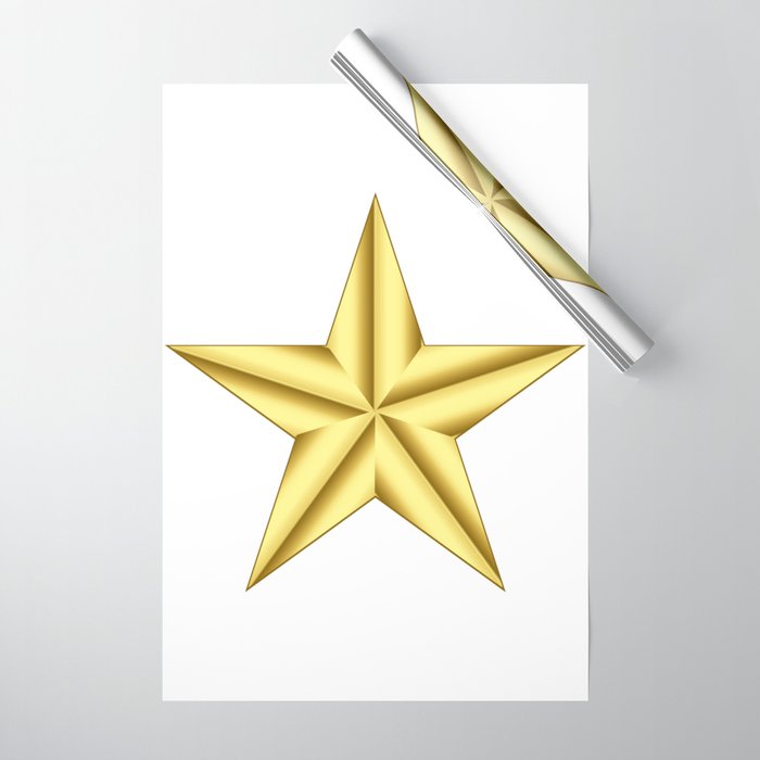 Military General Gold Star Wrapping Paper